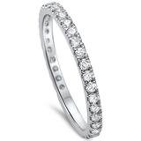 .48CT 14KT White Gold F SI Diamond Wedding Band Stackable