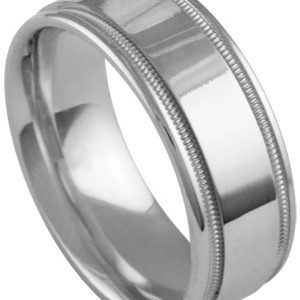 14KT Gold Wedding Band Flat High Polish -7.5mm