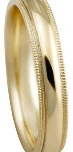 14KT Gold Wedding Band Milgrain -3mm