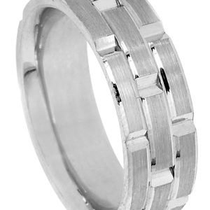 14KT White Gold Wedding Band 8.5mm