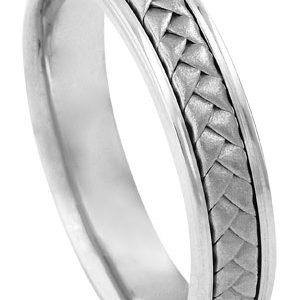 14KT White Gold Handcrafted Band 5.5mm