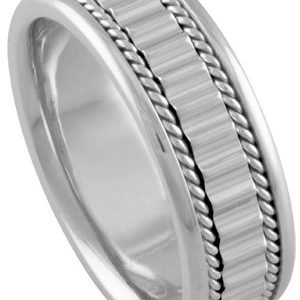 14KT White Gold Wedding Band -7mm