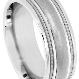 14KT White Gold Wedding Band-7.5mm