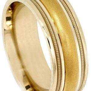 14KT White Gold Wedding Band-7.5mm