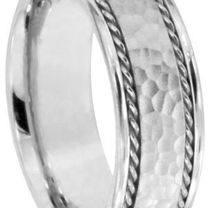 14KT Gold Wedding Band Honeycomb -7.5mm