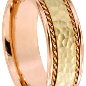 14KT Gold Wedding Band Honeycomb -7.5mm