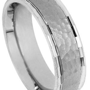 14KT Gold Wedding Band Honeycomb -7mm