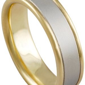 14KT Gold Wedding Band Raised Sides 6.5mm