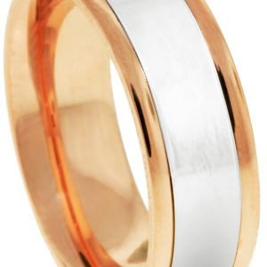 14KT Gold Wedding Band Two Tone 6.5mm