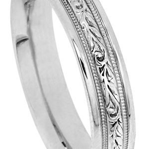 14KT White Gold Handcrafted Band 4.8mm