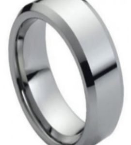 Tungsten Band Beveled Edge High Polish 8mm