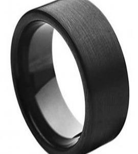 Tungsten Band Black Enamel Plated 12mm