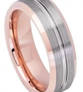 Tungsten Band Rose Gold IP Plated 8mm