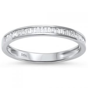 .25ct Channel Set 14kt White Gold E-VS Baguette Diamond Wedding Anniversary Band