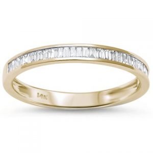 .25ct Channel Set 14kt Yellow Gold Baguette Diamond Wedding Anniversary Band