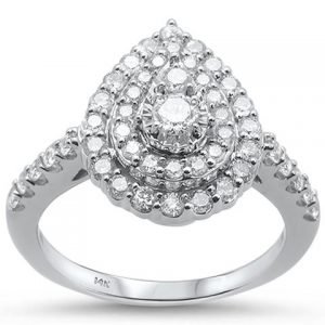 1.00ct 14KT White Gold Diamond Pear Shaped Engagement Ring