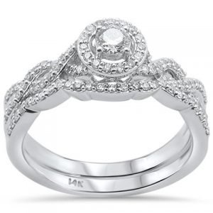 .50ct 14KT White Gold Diamond Engagement Ring Bridal Set