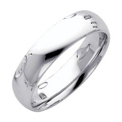 14k White 5mm Plain Comfort Fit Classic Wedding Band