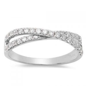 .18ct F VS2 14k White Gold Infinity Diamond Band