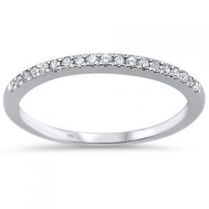 .15ct 14k White Gold Diamond Accent Stackable Wedding Band