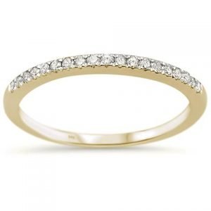 .15ct 14k Yellow Gold Diamond Accent Stackable Wedding Band