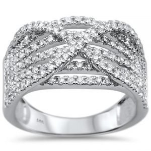 .98ct 14k White Gold Diamond Statement Band